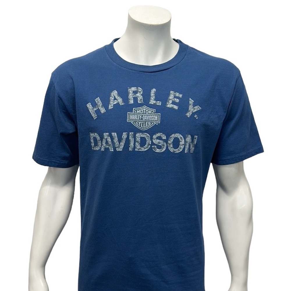 Harley Davidson Motorcycles Skip Fordyce Riverside CA Blue Graphic T-Shirt Large - Picture 5 of 12